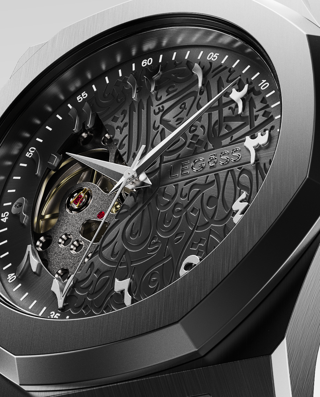 NURVAN V350 - Men’s Black Arabic Dial Automatic Movement